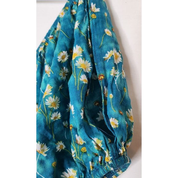 Davi & Dani Teal Maxi Dress with‎ White flowers Size S - Picture 4 of 7